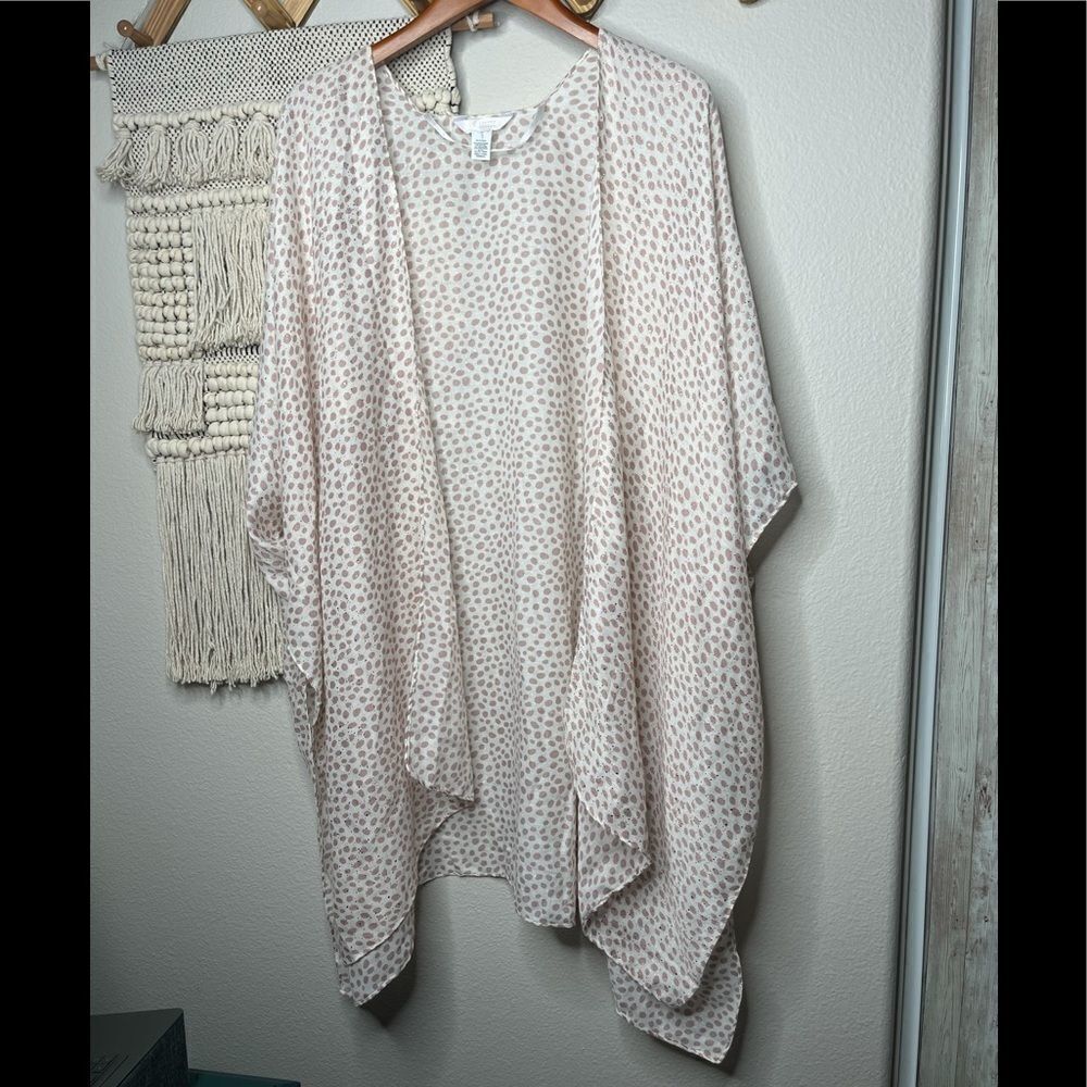 Lauren Conrad Pink Spotted Glitter Kimono